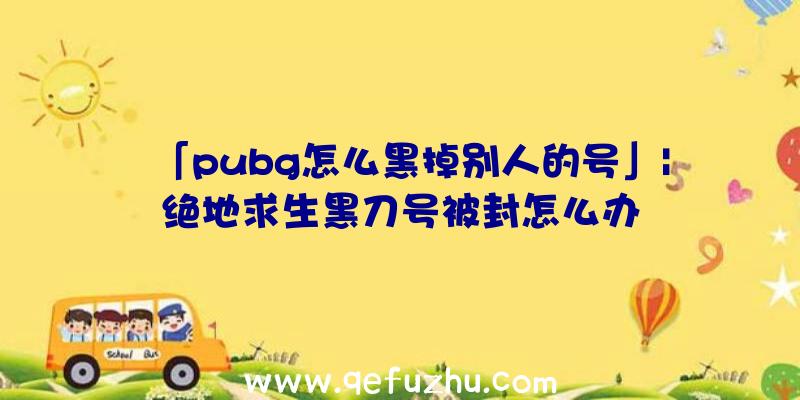 「pubg怎么黑掉别人的号」|绝地求生黑刀号被封怎么办